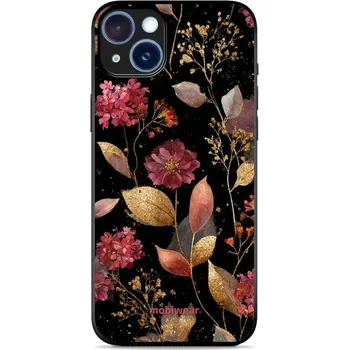 Pouzdro na mobilní telefon Lesklý kryt Mobiwear Glossy - Apple iPhone 15 Plus - G171G Zlatavé lístky a květy (Prémiové lesklé pouzdro, obal, kryt Mobiwear Glossy na mobil Apple iPhone 15 Plus - G171G Zlatavé lístky a květy, materiál Plast + TPU silikon - krytí po všech stranách,)