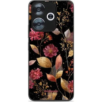 Pouzdro na mobilní telefon Lesklý kryt Mobiwear Glossy - Xiaomi Redmi 13 - G171G Zlatavé lístky a květy (Prémiové lesklé pouzdro, obal, kryt Mobiwear Glossy na mobil Xiaomi Redmi 13 - G171G Zlatavé lístky a květy, materiál Plast + TPU silikon - krytí po všech stranách, neošoupateln
