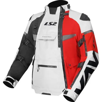 Moto bunda LS2 Helmets LS2 X-MASTER MAN JACKET BLACK GREY RED - M