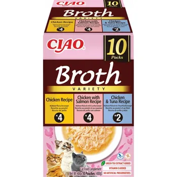 Krmivo pro kočku Inaba Cat Ciao Broth 10x40g Doplněk stravy Krmivo Vývar Mix Chutí