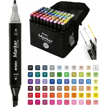 Alkoholový oboustranný umělecký fix 60 ks