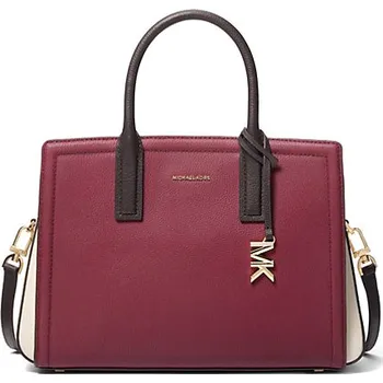Michael Kors Laila medium color block kožená kabelka vínová multi + doprava zdarma