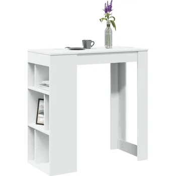 vidaXL Barový stůl s regály bílý 102 x 50 x 103,5 cm kompozitní dřevo