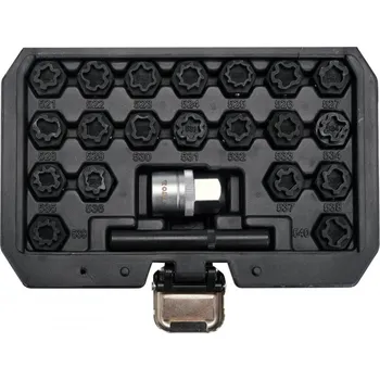 Nářadí pro automobil Nástrčné klíče na bezpečnostní šrouby kol VW AUDI 22ks Yato YT-060305