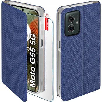 Pouzdro na mobilní telefon Flipový Pouzdro Kingglass pro Motorola Moto G55 modrý