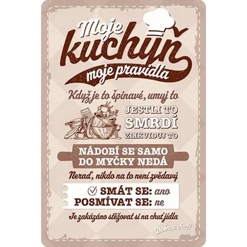 Plechová cedule Plechová cedule Kuchyňská pravidla