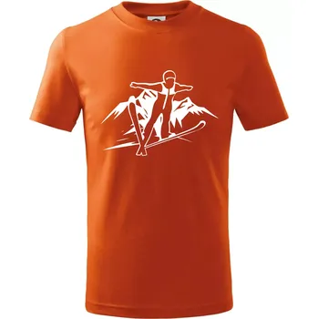 Chlapecké oblečení Letící skokan bílý - Tričko dětské bavlněné - 134 cm/8 let ( Oranžová )