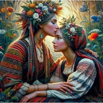 Diamantové malování Diamantový obrázek dvě slovanské ženy 30 x 40 cm