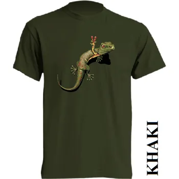 Pánské oblečení panske-levne-bavlnene-vtipne-tricko-potisk-jesterka-hipie Barva: Khaki, velikost: XL