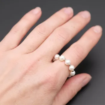 Prsten Perlový prsten 7 RINGS - Bílý