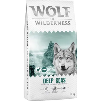 Krmivo pro psa 12kg nová receptura: Wolf of Wilderness Adult "Deep Seas" - sleď: granule pro psy bez obilovin