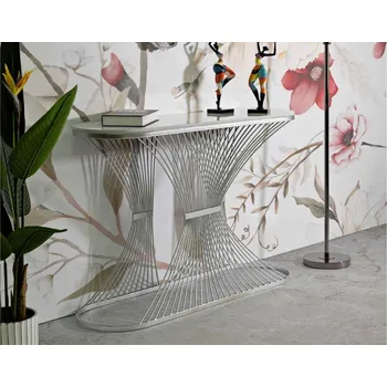 Toaletní stolek Designová konzole Harshad 120 cm stříbrná