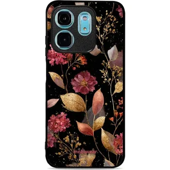 Lesklý kryt Mobiwear Glossy - Infinix HOT 50i - G171G Zlatavé lístky a květy (Prémiové lesklé pouzdro, obal, kryt Mobiwear Glossy na mobil Infinix HOT 50i - G171G Zlatavé lístky a květy, materiál Plast + TPU silikon - krytí po všech stranách, neošoupateln