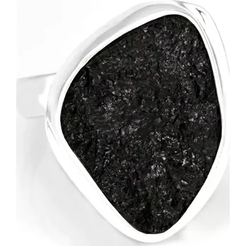 Prsten Stříbrný prsten (Ag 925/1000) s přírodním turmalínem skorylem QA, vel. kamene cca 28 x 21 mm "ochrana před negativní energii", VELIKOST 56 (TU1286R)