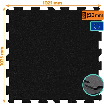Zátěžová podložka Gumová podlaha do posilovny SimpleJack PuzzlePro PP20 - 100 x 100 x 2 cm
