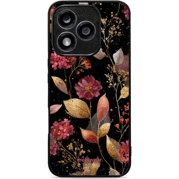Pouzdro na mobilní telefon Lesklý kryt Mobiwear Glossy - Honor 400 Lite 5G - G171G Zlatavé lístky a květy (Prémiové lesklé pouzdro, obal, kryt Mobiwear Glossy na mobil Honor 400 Lite 5G - G171G Zlatavé lístky a květy, materiál Plast + TPU silikon - krytí po všech stranách,)