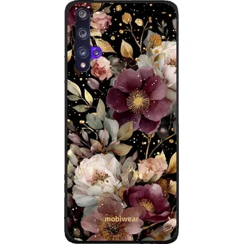Pouzdro na mobilní telefon Lesklý kryt Mobiwear Glossy - Huawei Nova 5T - G169G Zlatavé kvítky (Prémiové lesklé pouzdro, obal, kryt Mobiwear Glossy na mobil Huawei Nova 5T - G169G Zlatavé kvítky, materiál Plast + TPU silikon - krytí po všech stranách, neošoupatelný potisk, tenké)