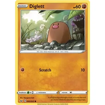 Sběratelská karetní hra Diglett 092/202 - Sword & Shield Typ karty: Non-Holo