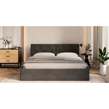 Postel Čalouněná postel MIRAGE 90x200 Grafit Trinity s úložným prostorem kovový rošt