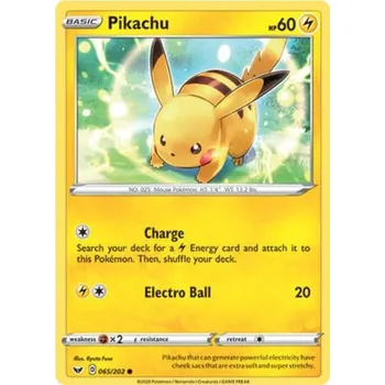 Karetní hra Pikachu 065/202 - Sword & Shield Typ karty: Non-Holo