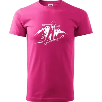 Pánská móda Letící skokan bílý - Klasické pánské triko vyšší gramáže - 2XL ( Purpurová )