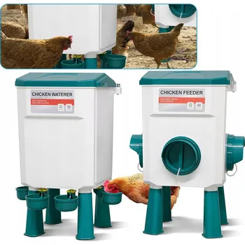 Krmivo pro hospodářské zvíře Krmítko + Napáječka na KRMIVO pro Kuřata Kachny Husy Drůbež 20KG + 11L