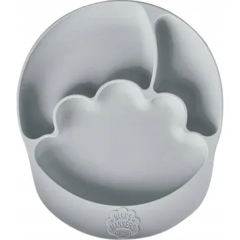 Talíř Talířek Nana's Manners šedý silikon