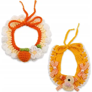 Obojek pro psa Pletený vázací obojek pro kočky 2 ks žlutý M