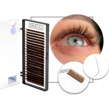 Umělé řasy UMĚLÉ ŘASY K PRODLUŽOVÁNÍ ONRIAL Tmavě Hnědá/21 PÁSKŮ/L 0,10 MIX 5-8