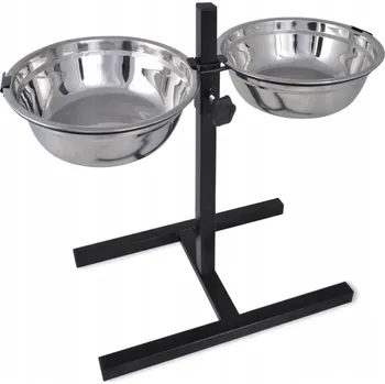 Miska pro psa Stojan na misku, kovový VidaXL, stříbrný, 4,1 l