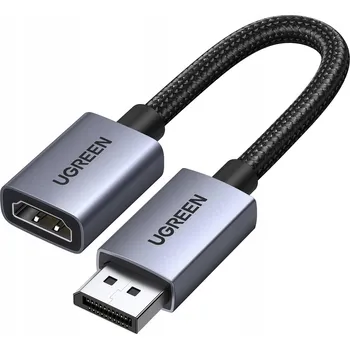Video kabel KABEL UGREEN DISPLAYPORT HDMI 4K 20CM ČERNÝ DP DO HDMI JEDNOSMĚRNÝ