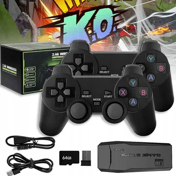 Herní konzole TV HRA RETRO KONZOLE 2 OVLADAČE BEZDRÁTOVÁ HDMI 4K +20000 HER - DÁREK