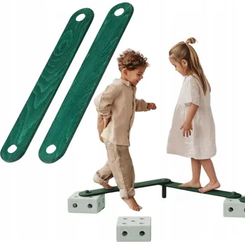 Dřevěná hračka MODU - Nosníky - 2 ks - Mátově zelená / Lesní zelená