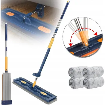 Plochý mop se ždímačem pro čištění + 4x zásoba