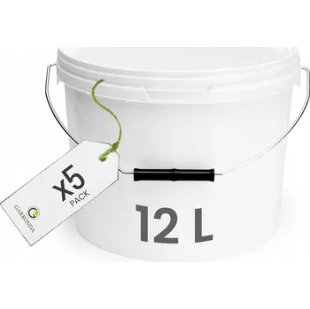 Dóza na potraviny Kbelík s víkem 12 L na potraviny, bílý - SADA 5 kusů