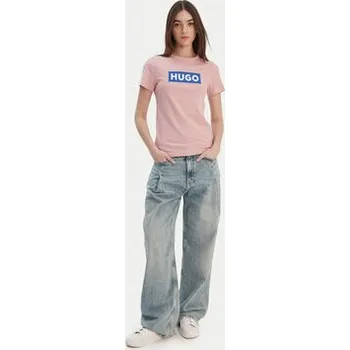 Pánské tričko HUGO T-Shirt Classic 50510772 Růžová Slim Fit M