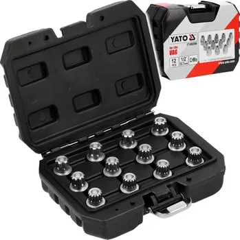 Nářadí pro automobil Sada nástrčných klíčů na bezpečnostní šrouby kol VW AUDI 12 ks Yato YT-060394
