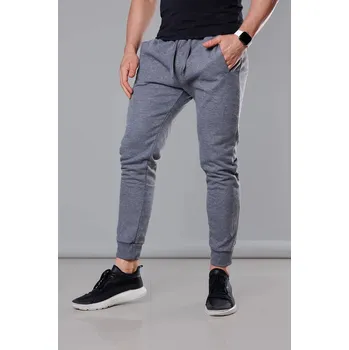 Šedé tepláky s lemy a stahovacím pasem od J.STYLE, odstíny šedé XXL i392_21795-45