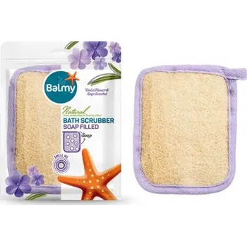 Tělový peeling Přírodní lufa peeling s šalvějovým mýdlem uvnitř Balmy