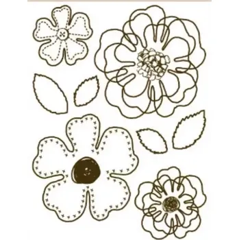 Dětské razítko Gelová razítka - Kroucené obrysové kytky a lístečky