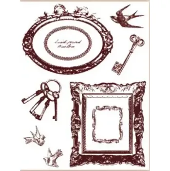 Dětské razítko Gelová razítka - Rámečky, klíče, ptáčci