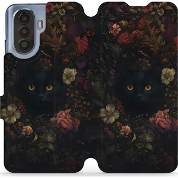 Pouzdro na mobilní telefon Flipové pouzdro Mobiwear - Huawei Nova Y70 - V161S Temné kočky (Knížkové flip pouzdro, obal, kryt na mobil Huawei Nova Y70 - V161S Temné kočky, materiál Umělá kůže + TPU - ochrana 360°, stojánek, silikonová vanička, magnetické zavírání)