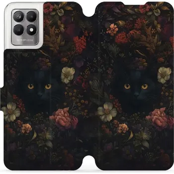 Pouzdro na mobilní telefon Flipové pouzdro Mobiwear - Realme 8i - V161S Temné kočky (Knížkové flip pouzdro, obal, kryt na mobil Realme 8i - V161S Temné kočky, materiál Umělá kůže + TPU - ochrana 360°, stojánek, silikonová vanička, magnetické zavírání)