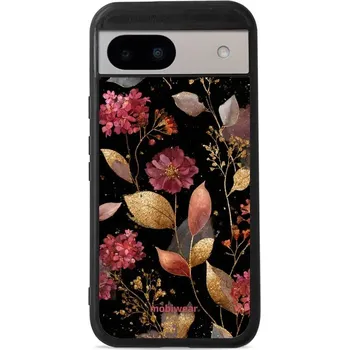 Lesklý kryt Mobiwear Glossy - Google Pixel 8A - G171G Zlatavé lístky a květy (Prémiové lesklé pouzdro, obal, kryt Mobiwear Glossy na mobil Google Pixel 8A - G171G Zlatavé lístky a květy, materiál Plast + TPU silikon - krytí po všech stranách, neošoupateln