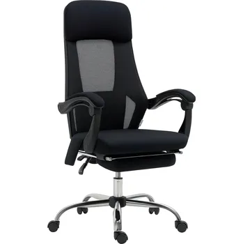 Kancelářská židle Vinsetto s masážní funkcí USB rozhraní včetně podnožky nastavitelné opěradlo do 120 kg Černá 60x57x115-123 cm | Aosom.de