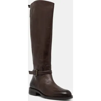 Dámské kozačky Kožené kozačky Marc O'Polo Enza dámské, hnědá barva, na plochém podpatku, 50819088001100 89X, EUR 37