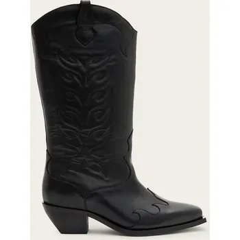 Jezdecká obuv Westernové kožené boty AllSaints Dolly Boot W063FC černá 99X, EUR 38
