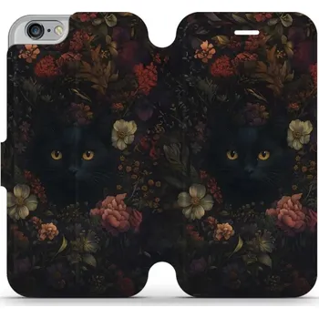 Pouzdro na mobilní telefon Flipové pouzdro Mobiwear - Apple iPhone 6 / 6S - V161S Temné kočky (Knížkové flip pouzdro, obal, kryt na mobil Apple iPhone 6 / 6S - V161S Temné kočky, materiál Umělá kůže + TPU - ochrana 360°, stojánek, silikonová vanička, magnetické zavírání)