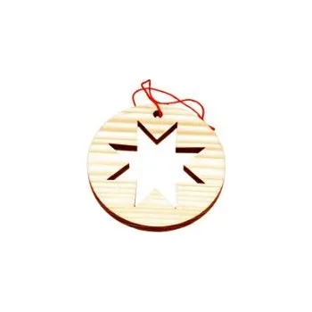 Dřevěná hračka Lesní svět Ozdoby dřevěné - Kolečko s hvězdou