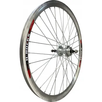 Zapletené kolo ZADNÍ KOLO 26" PRO KOTOUČOVÉ BRZDY, ZESÍLENÉ, STŘÍBRNÉ, KUŽELOVÉ RÁFKY FY-050